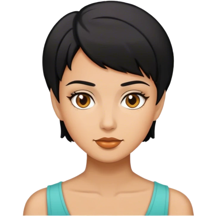 Woman with black short hair  emoji