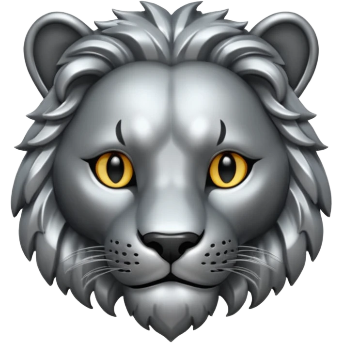 Black silver Leon head emoji