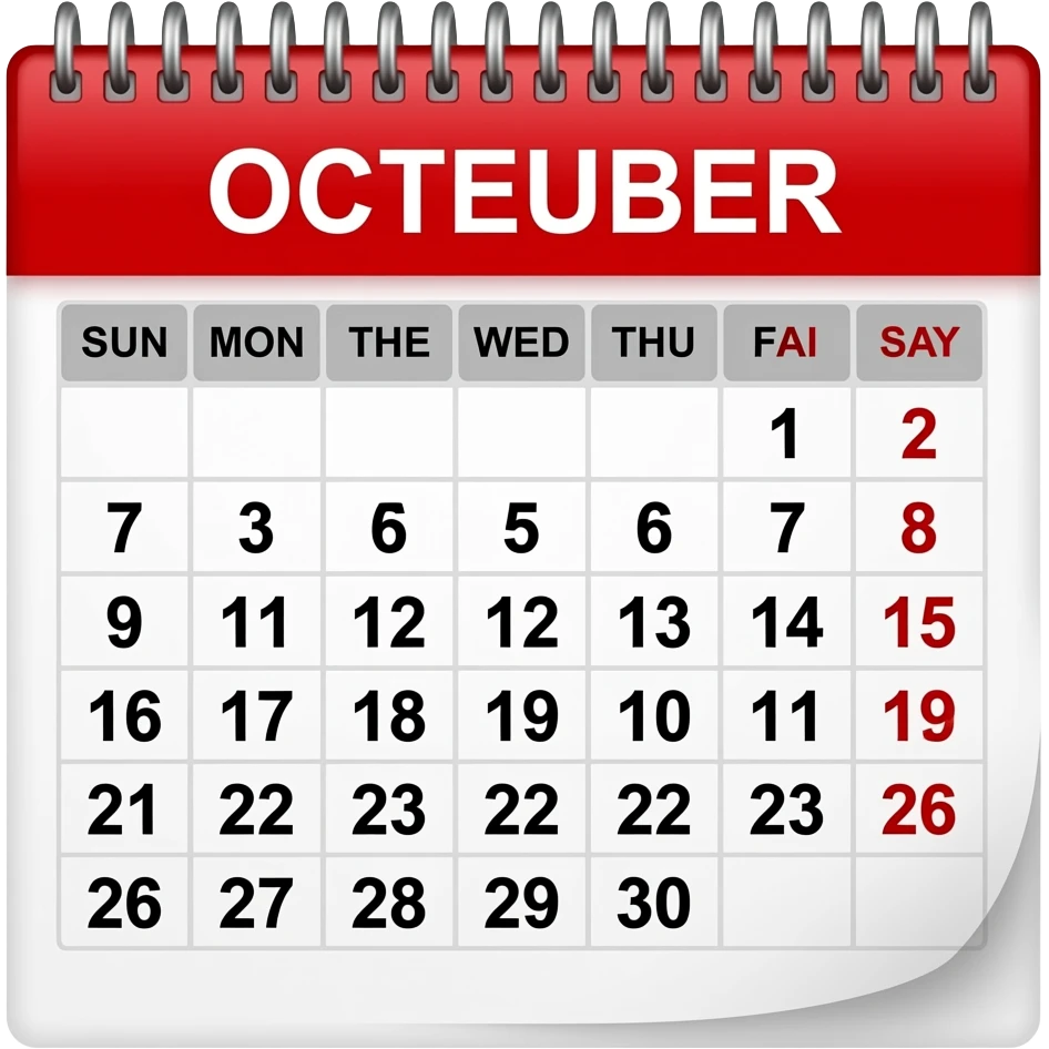 A OCTOBER CALENDER emoji