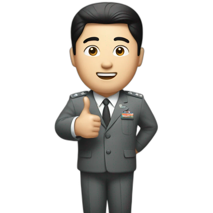 Kim chung un with A Nike LOGO and thumbs up emoji