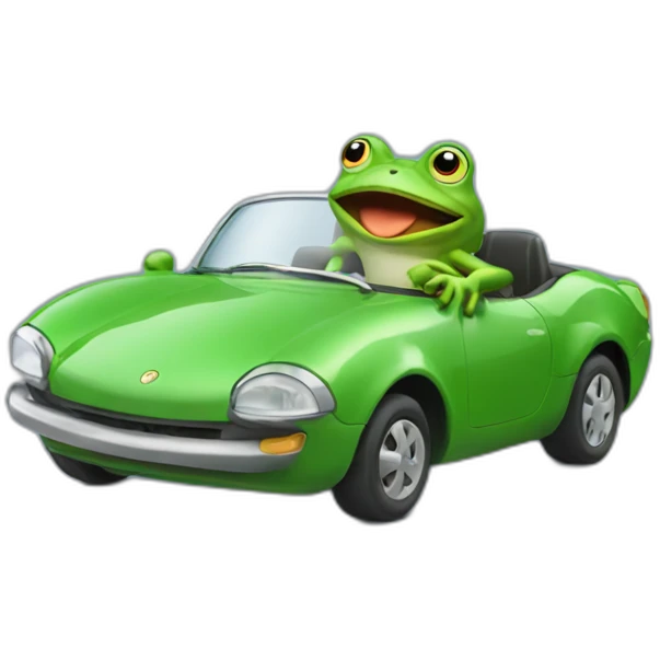 mr frog driving car emoji