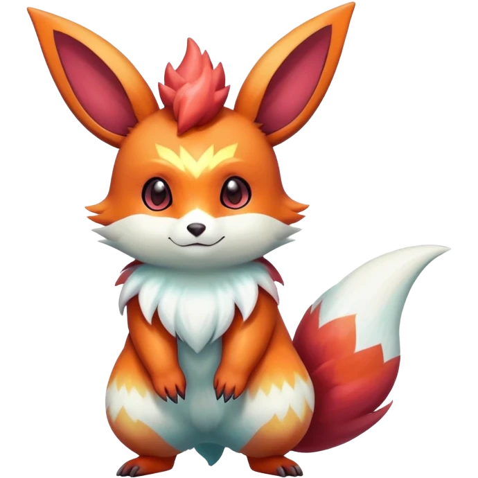 Shiny Darj Sparkly Pastel Colorful Exotic Glowing Fiery Emberly Furret-Flareon-Minccino-Zangoose-Hybrid (Full body) emoji