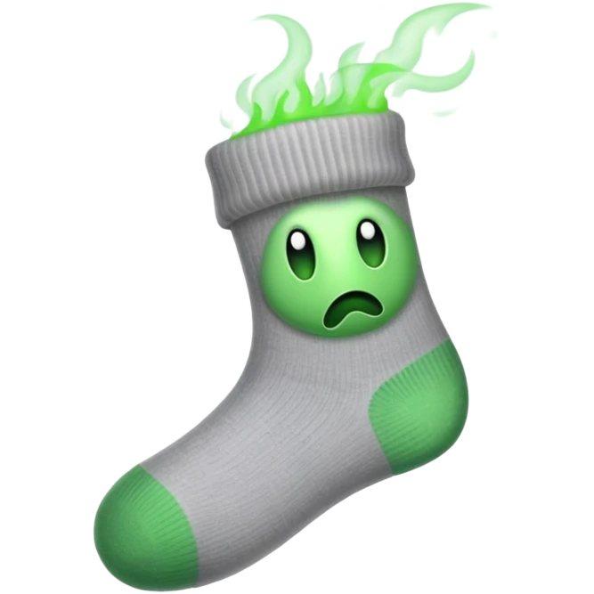 Smelly sock with green gas coming from it  emoji