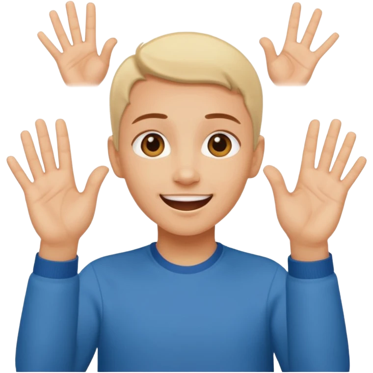 mám radost vyjádřeno rukama českým jazykem pro neslyšící emoji