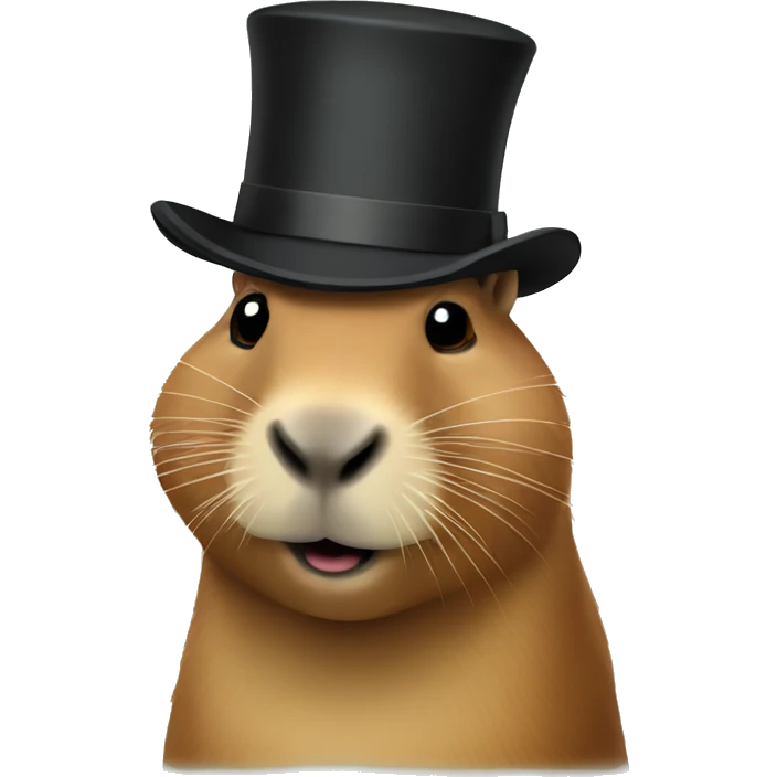 Capybara with a top hat emoji
