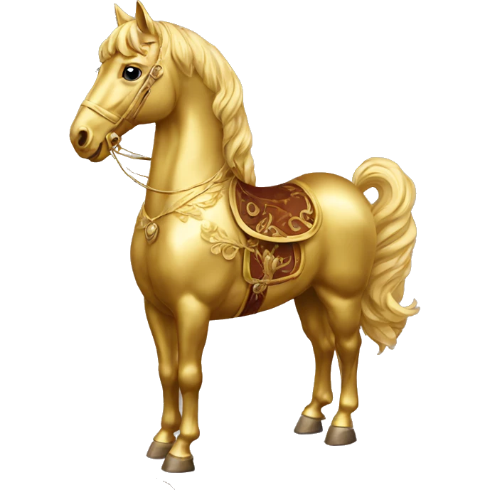 Gilded vintage horse emoji