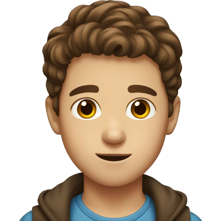 Boy with brown hair portrait emoji