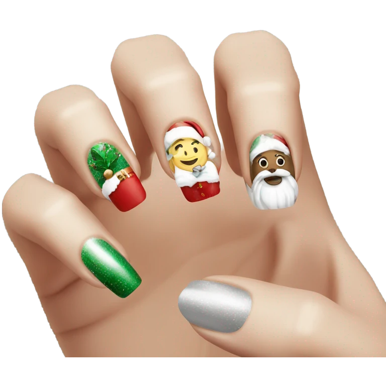 Christmas nails emoji