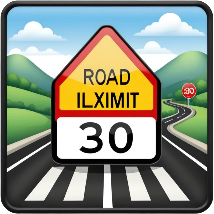 tempo 30 strasse und verkehrsschild emoji