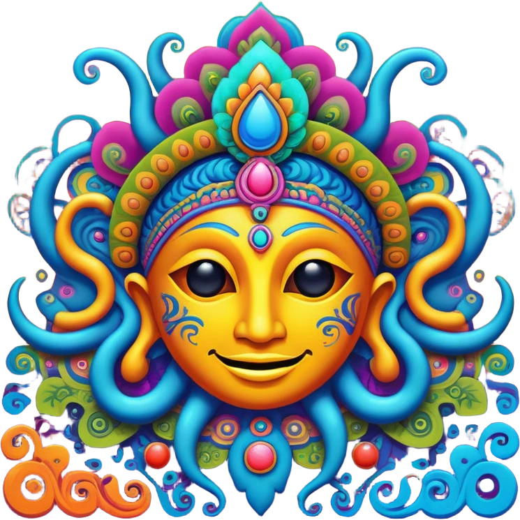 Psychedelic Goa trance funny jumpy crazy emoji