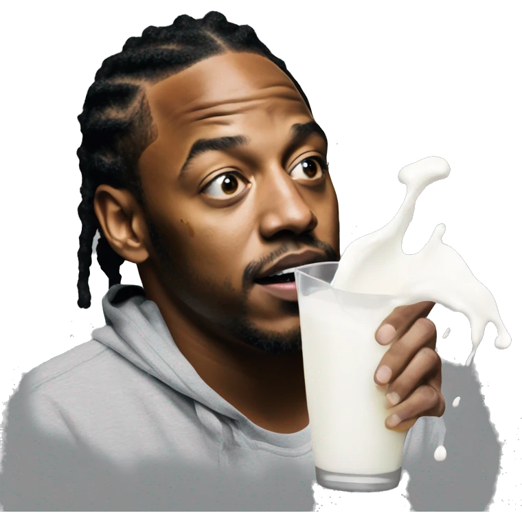 Kendrick lamar spilling milk over him emoji