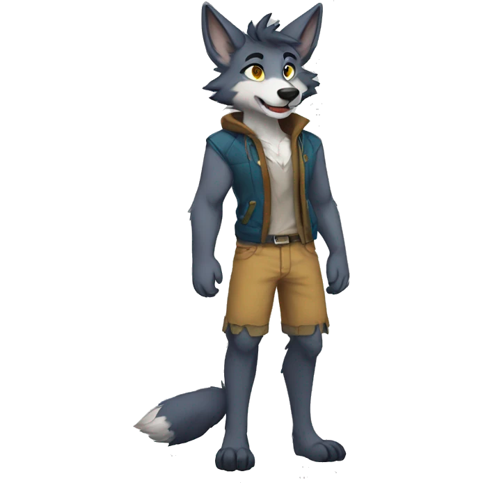 Anthro Wolf Sona Full Body emoji