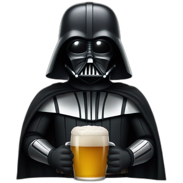 Dark vador qui boit une bière emoji