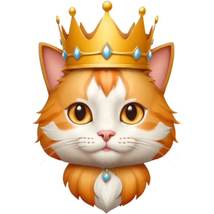 Cat wearing king hat emoji