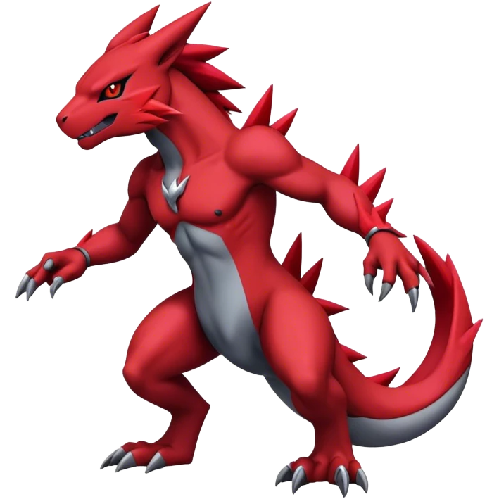 Edgy Cool Beautiful Guilmon-Zoroark, full body emoji