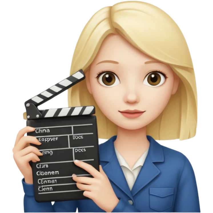 Blonde girl studyng cinema emoji
