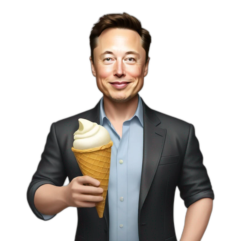 elon musk holding an ice cream  emoji