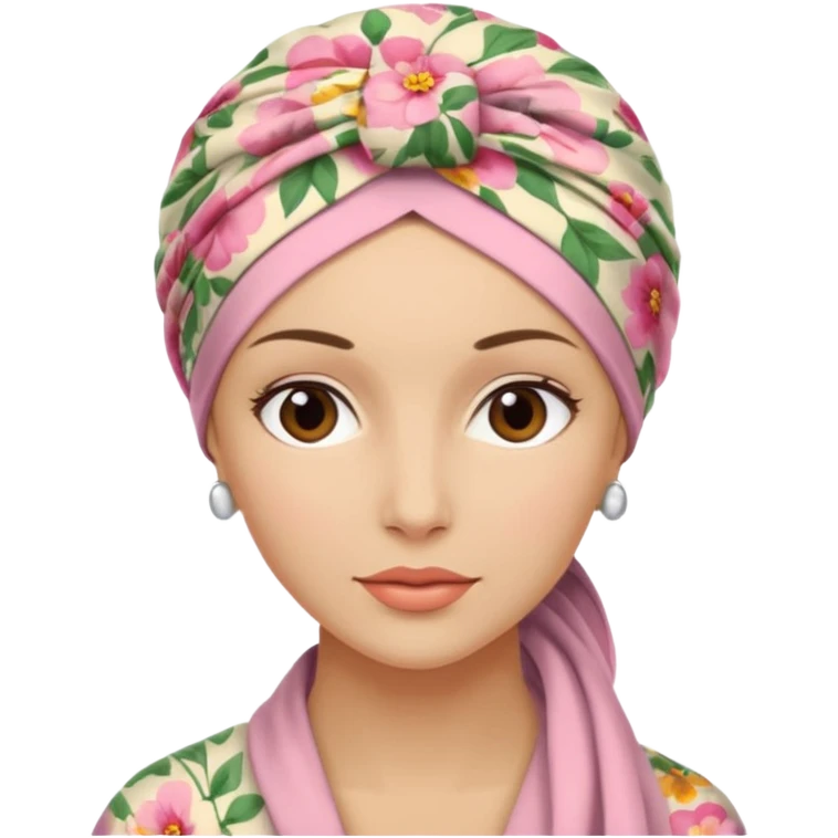Mujer con turbante oncologico  emoji