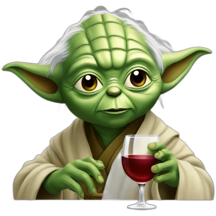 Yoda drinking wine emoji