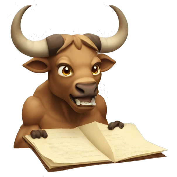 Minotaur eating document emoji