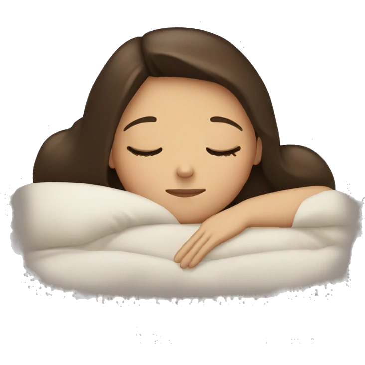 Brunette girl sleeping emoji