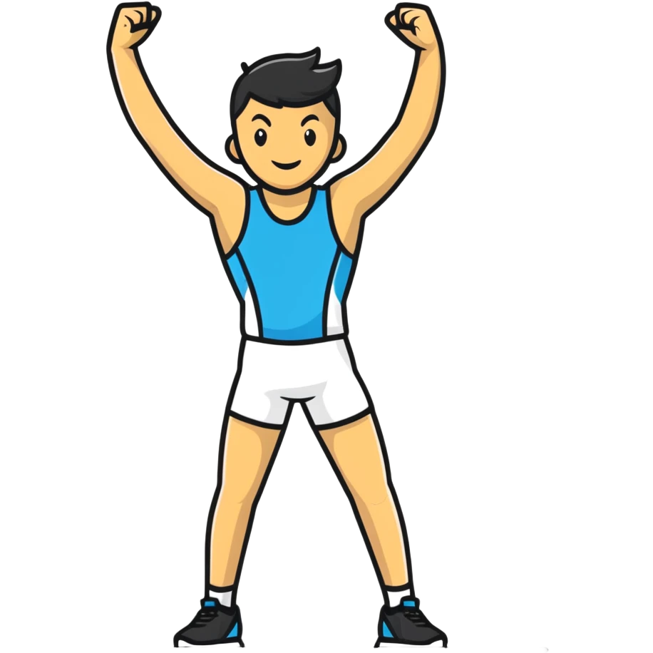 Determined athlete in victory pose emoji