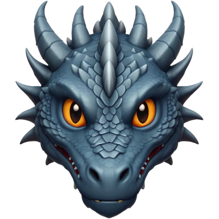 a minimalistic simple dark gray head of a dragon emoji