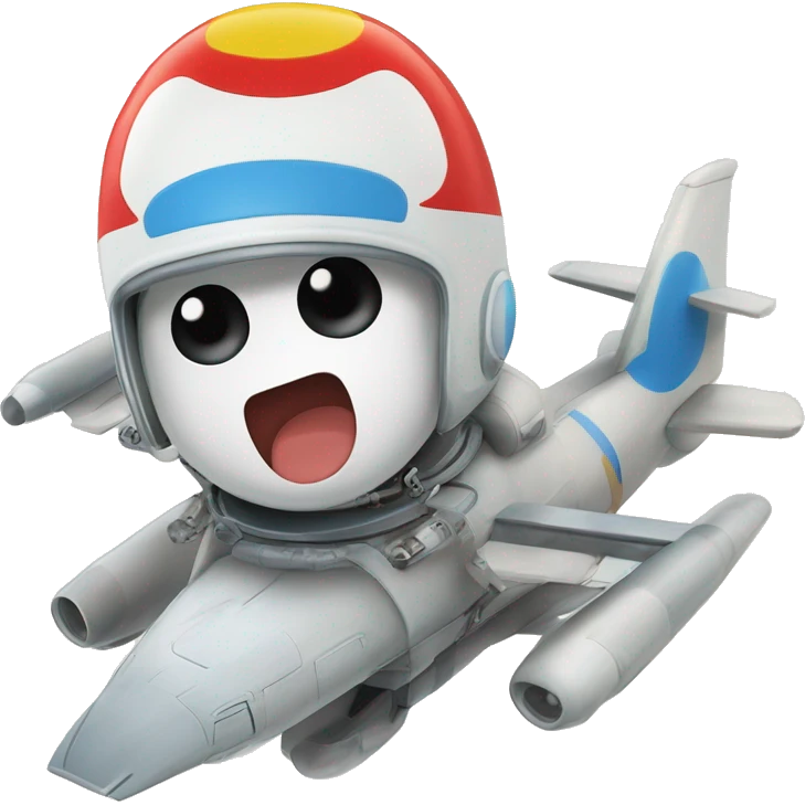 Máquina volando por el continu continuo espacio tiempo y Doraemon pilotandola emoji