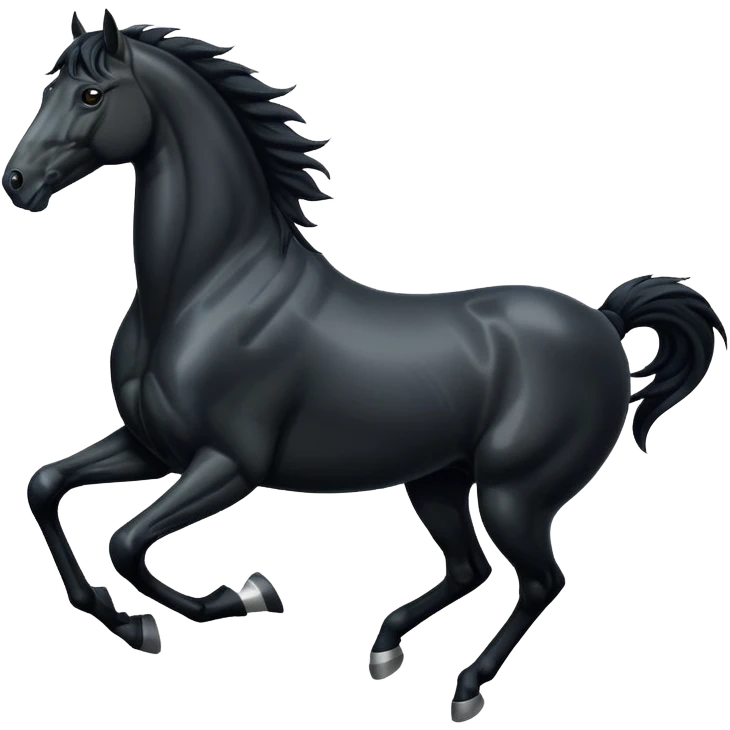 A black horse running emoji  emoji