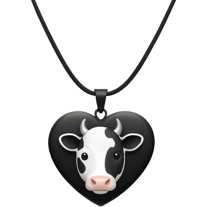 i need combination of this two emojis for making a neckless ❤️🐮 the desing must be simple so it can make easily  reduse details and make it black and white  use simple lines emoji