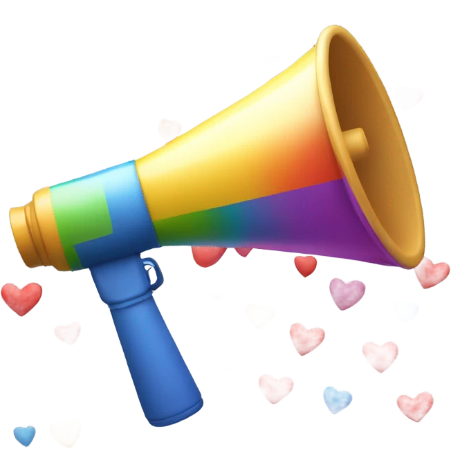 Megaphone with Hearts emoji