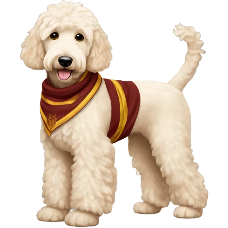 Cream Goldendoodle with harry potter outfit emoji