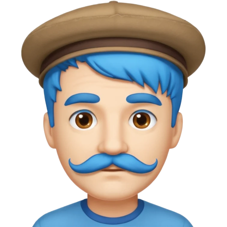 blue haired man and hat and mustache emoji