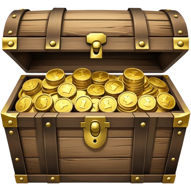 treasure chest with gold coins emoji
