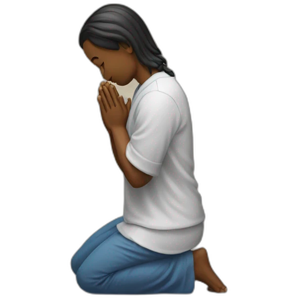 kneeling down praying emoji