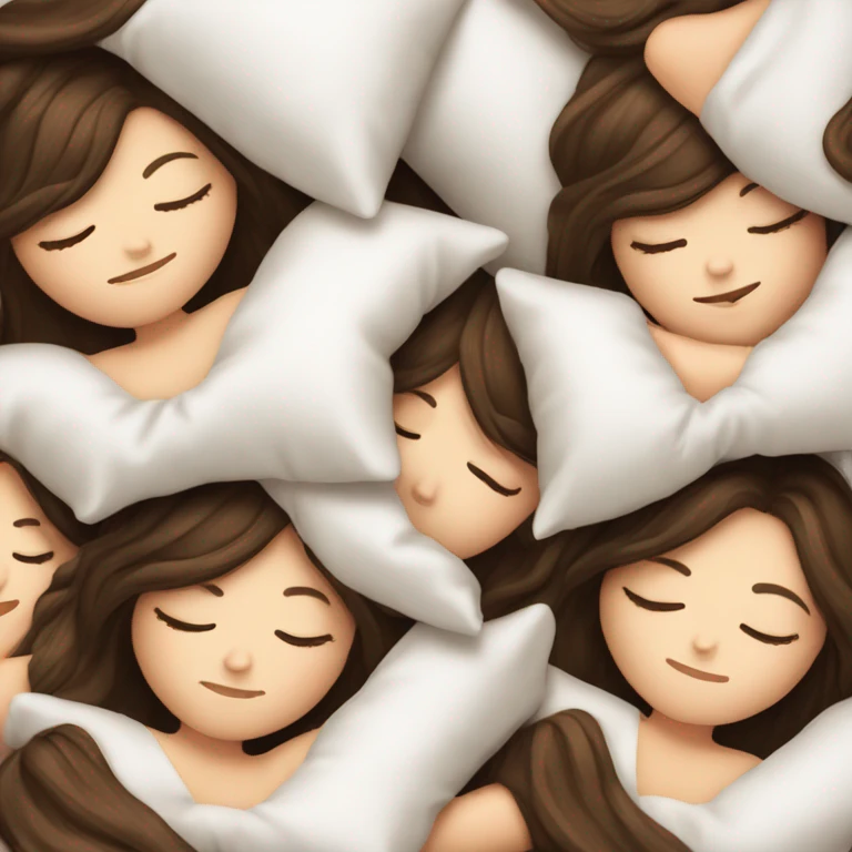 sleeping beauty brunette white girl with a silk pillow emoji