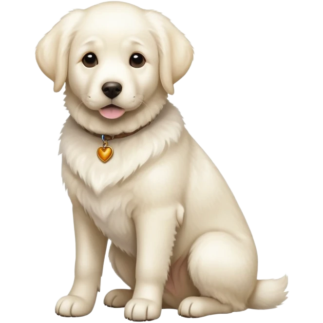 White Labrador adult dog sitting emoji