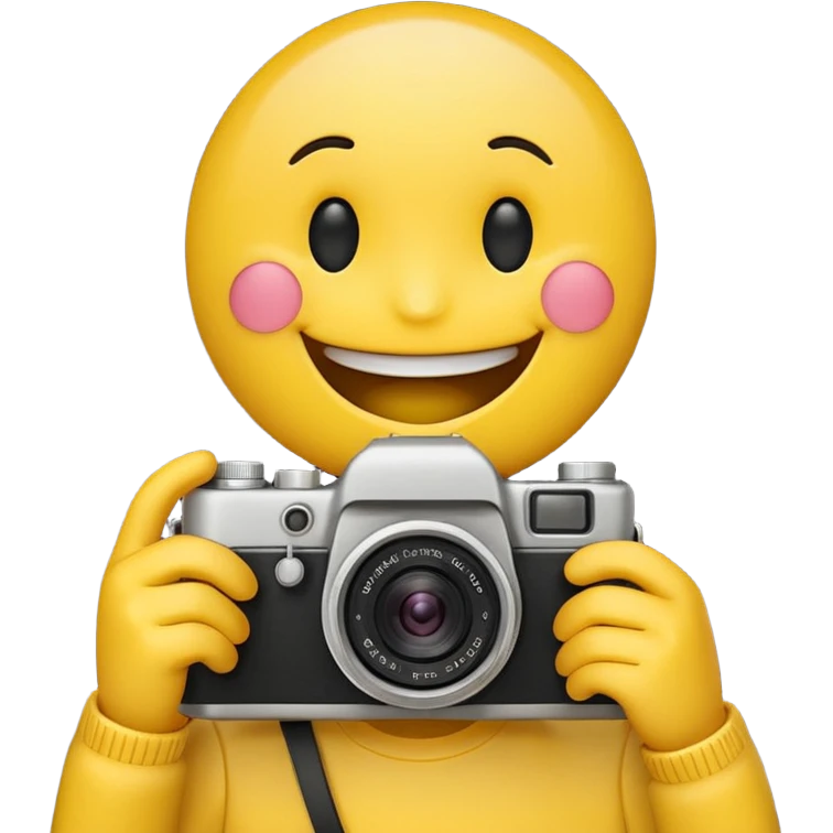 Make An Smiley Emoji Holding a Camera. emoji