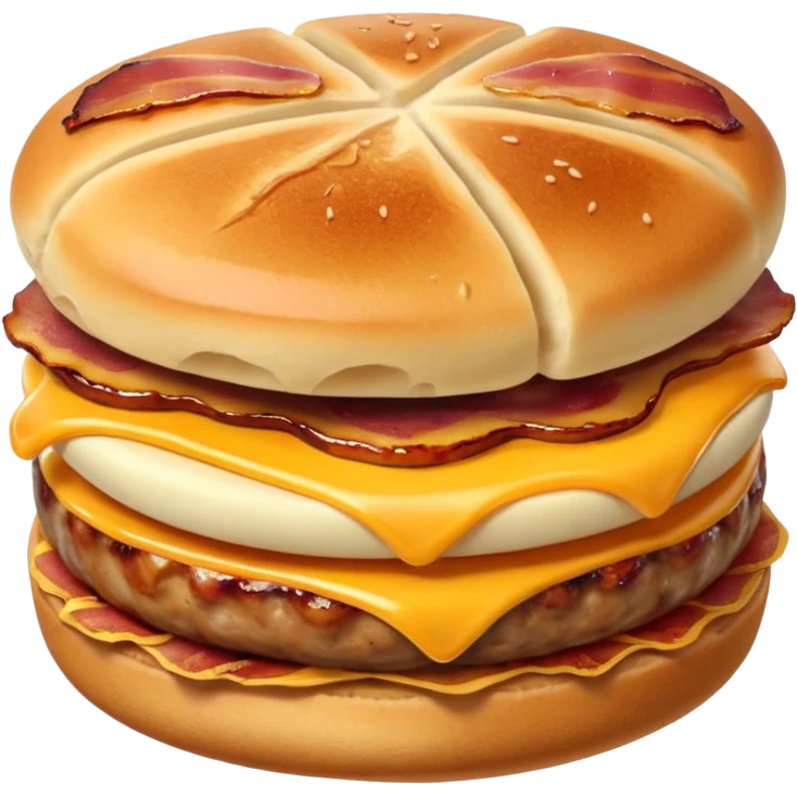 Muffin anglais saucisse, bacon et fromage emoji