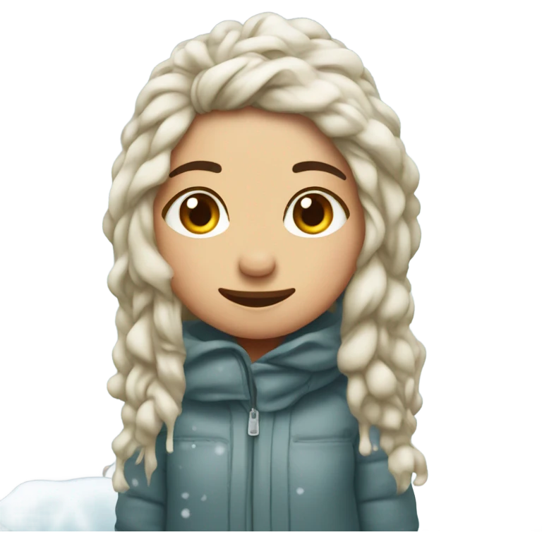 Girl covered in melted snow emoji
