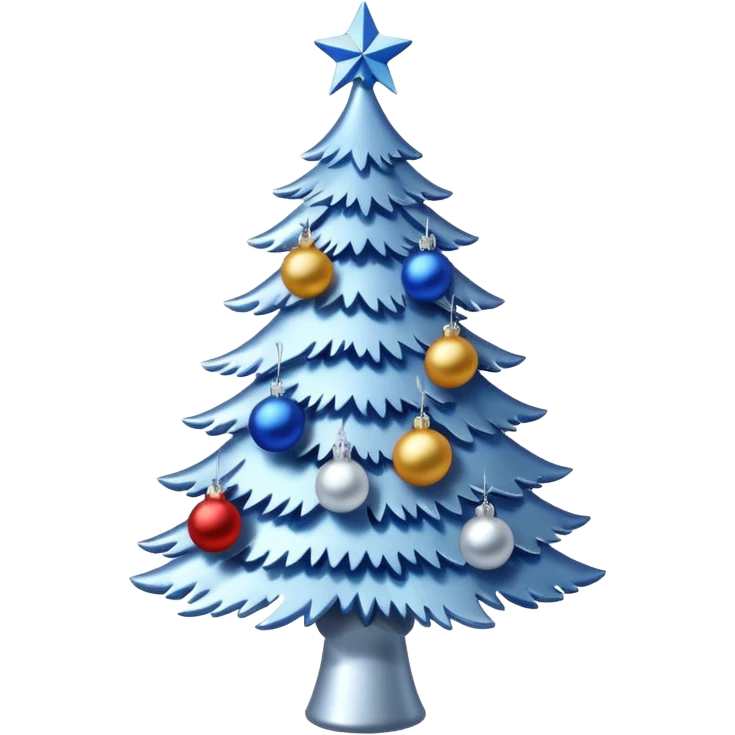 White christmas tree with blue and silver decoration emoji