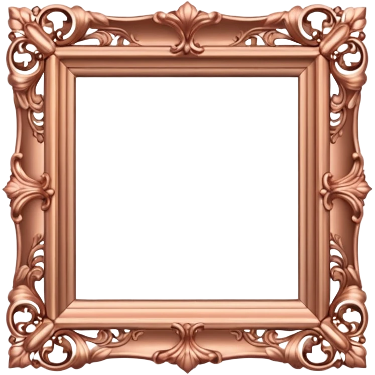 rose gold rococco square frame emoji