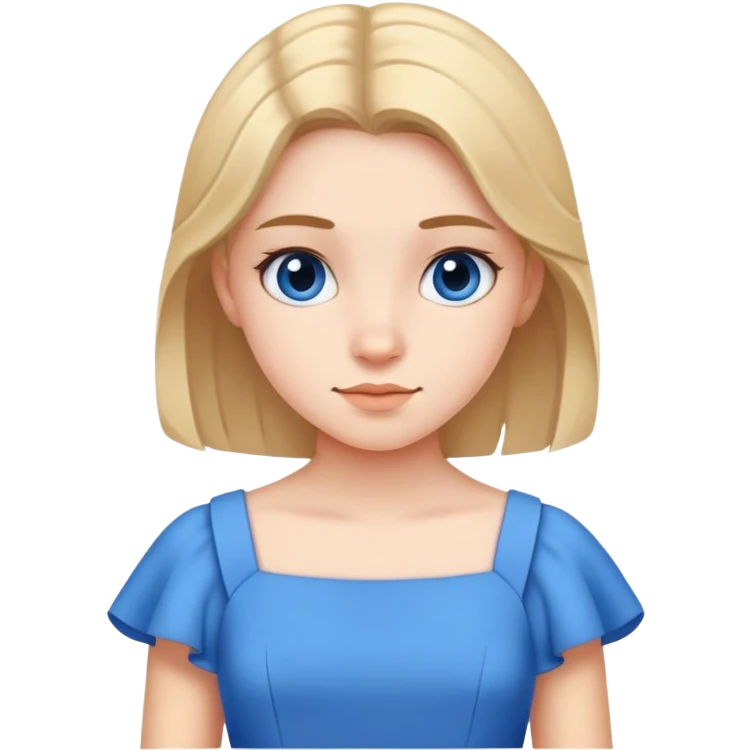 teen girl in a blue dress emoji