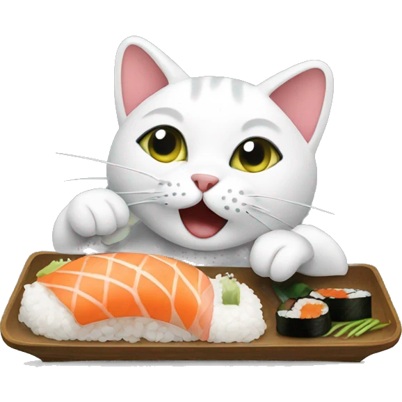 cat eat sushi emoji