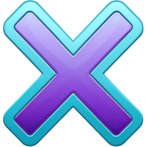 Purple and Cian symbol X twitter emoji