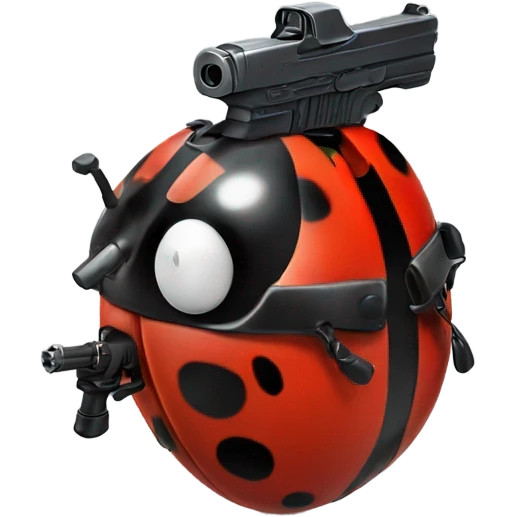 Ladybird with a gun on its back  emoji