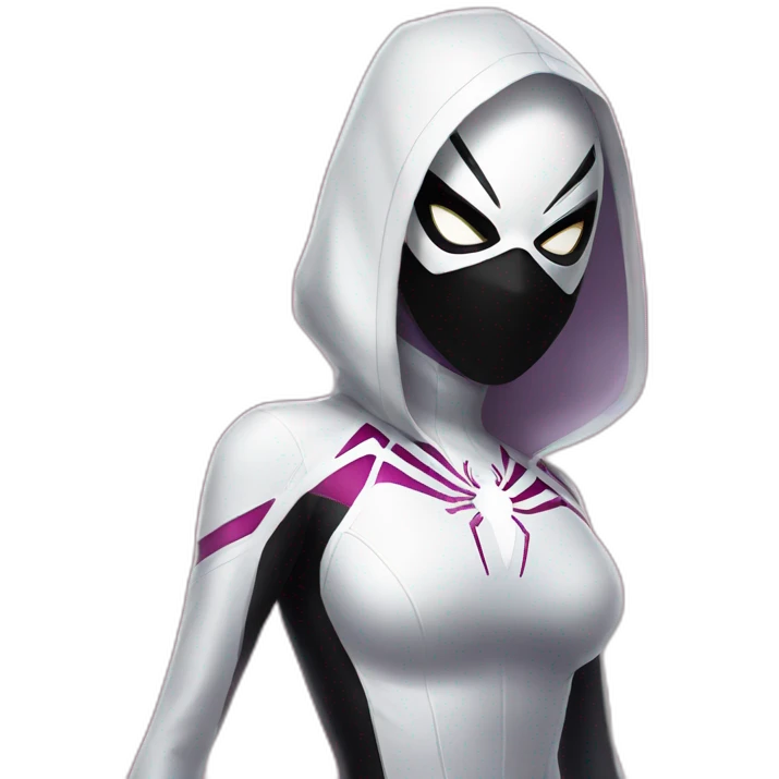 Spider Gwen wearing  a mask emoji