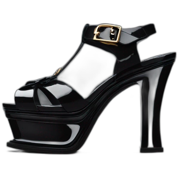 Ysl TRIBUTE PLATFORM SANDAL black PATENT LEATHER emoji