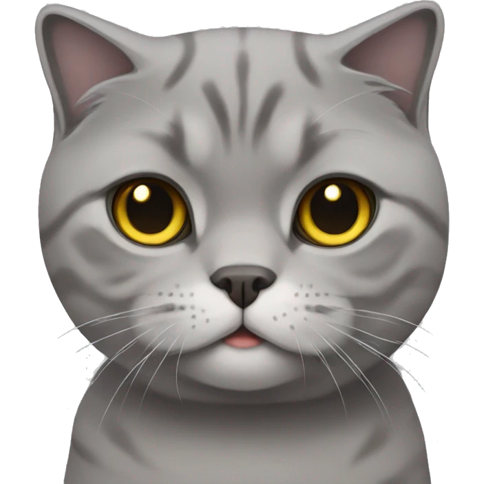 Grey Scottish Fold Cat emoji