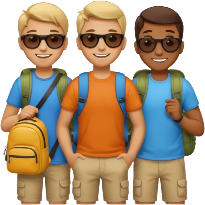 group of friends travelling emoji